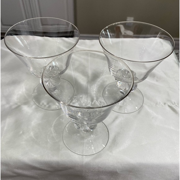 SET OF 3 VERY RARE BLANKA BY MALERAS SWEDEN CRYSTAL CHAMPAGNE/SHERBET COUPES - Picture 4 of 6